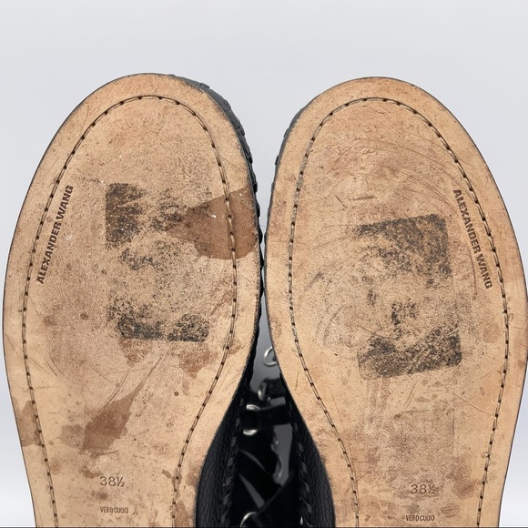 ✨🎉HP🎉✨ ALEXANDER WANG ‘Montana’ Black Leather Moccasin Fringe Boots | 38.5/8.5 - Picture 13 of 15